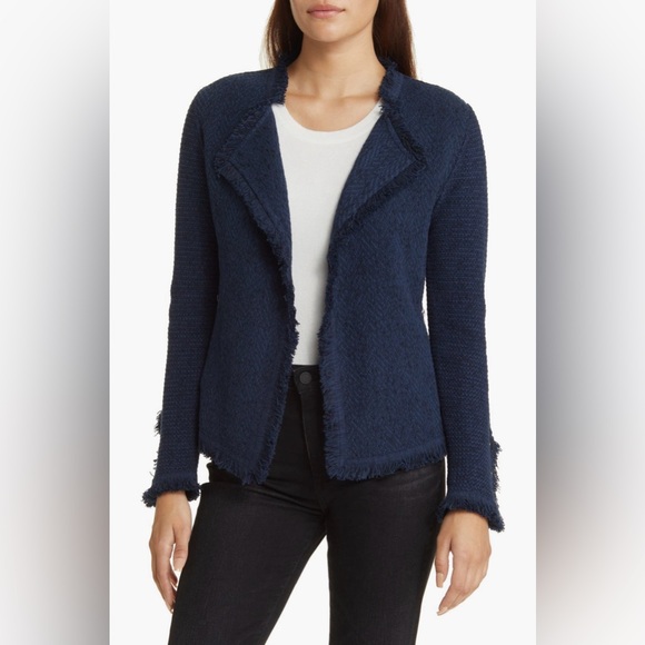 NIC + ZOE Fringe Knit JacketIndigo Blue SIZE XLBrand New with Tags!